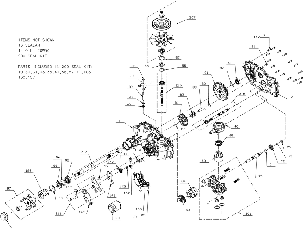 Transmission (Rh) Diagram and Parts List for ZT2-54KW (17RIEACI010)(2020) Cub Cadet Lawn Tractor